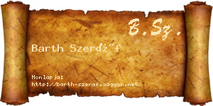 Barth Szeráf névjegykártya